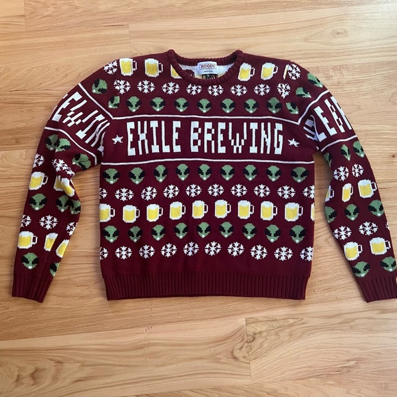 ROODY ORIGINALS HOLIDAY ALIENS BEER MUG CHRISTMAS SWEATER SIZE M - Picture 2 of 11